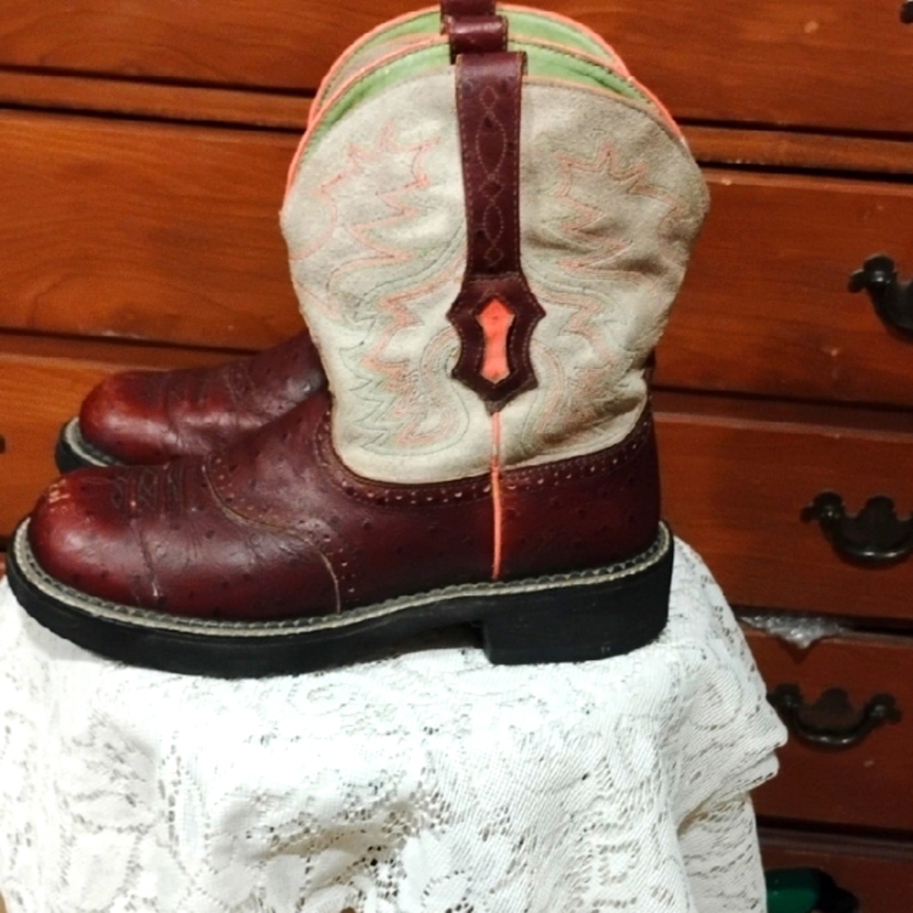 Brown and Cream Western Boots